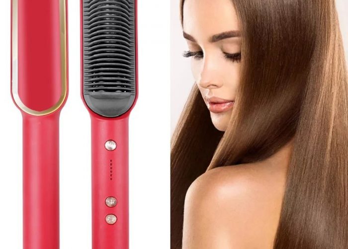 Image annonce: Straightener مملس شعر كهربائي ، فرشاة تصفيف شعر ، استخدام مزدوج ، مجفف شعر الماني