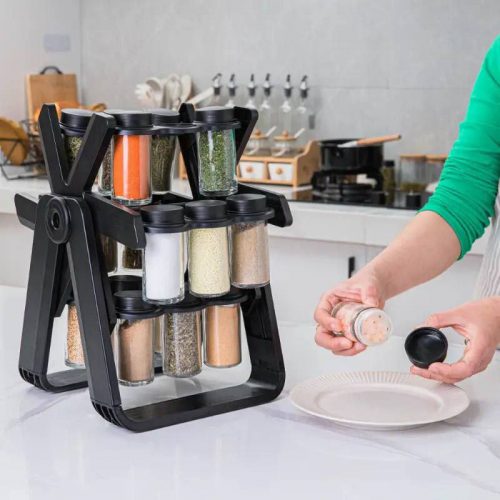 Annonce: 18 Jar Rotating Spice Jar By Luxe Product.   منظم التوابل