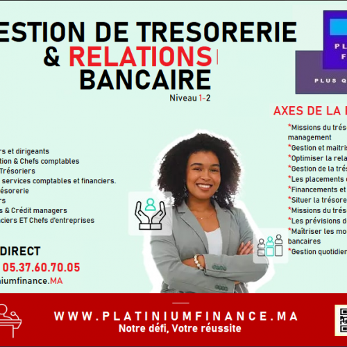 Annonce: Formation OPERATIONNELLE – GESTIONNAIRE DE TRESORERIE