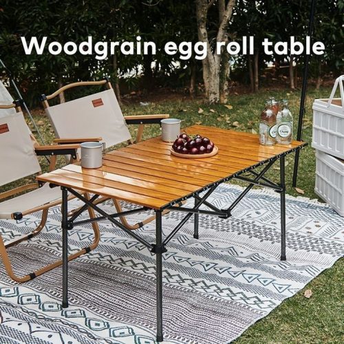 Annonce: Table de camping pliable en aluminium, table de jardin compacte avec sac de transport pour pique-nique, camping, barbecue, fête (noir)