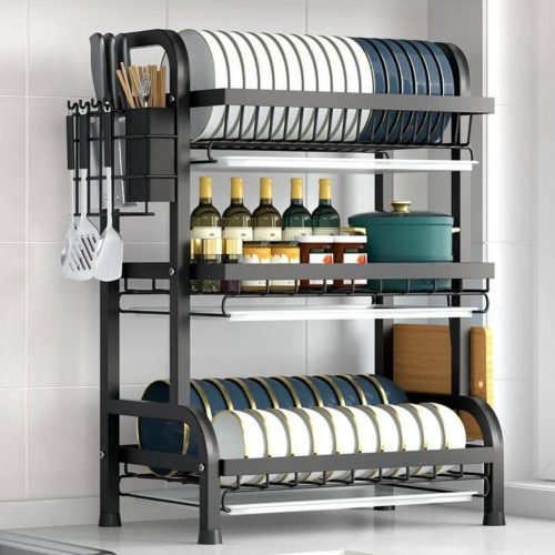 Annonce: Égouttoir à vaisselle à 3 niveaux pour comptoir de cuisine - Étagère de rangement - Égouttoir à vaisselle de cuisine