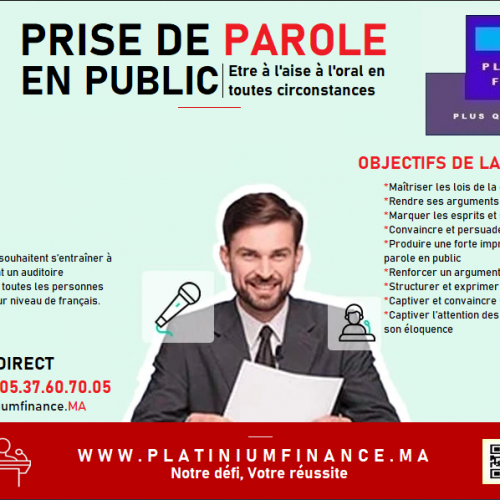 Annonce: FORMATION CADRE - PRISE DE PAROLE EN PUBLIC