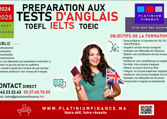 Image annonce: Formation individuelle -Test d’anglais IELTS – TOEIC – TOFEL