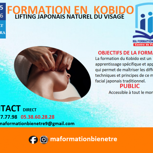 Annonce: FORMATION KOBIDO(LIFTING JAPONAIS NATUREL DU VISAGE)