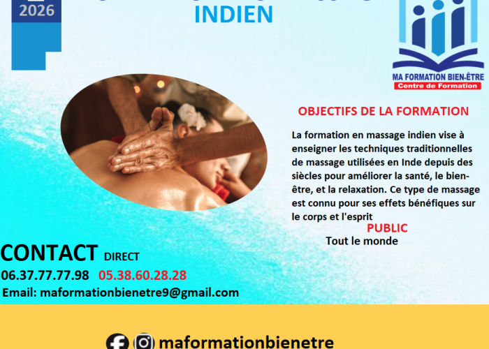 Image annonce: FORMATION MASSAGE INDIEN