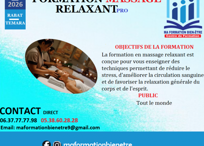 Image annonce: FORMATION MASSAGE RELAXANT PRO