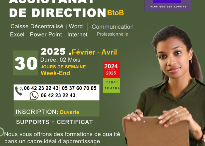 Image annonce: FORMATION OPERATIONNELLE -ASSISTANTE DE DIRECTION BtoB