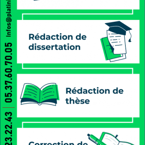 Annonce SERVICES REDACTION THESE & MEMOIRE- RELECTURE ET CORRECTION- MISE EN PAGE