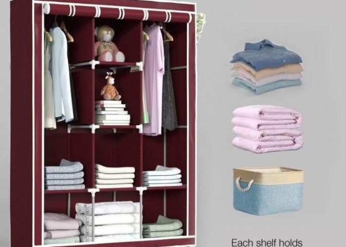 Image annonce: Armoire Chambre Rangement Penderie de Vêtement en Tissu