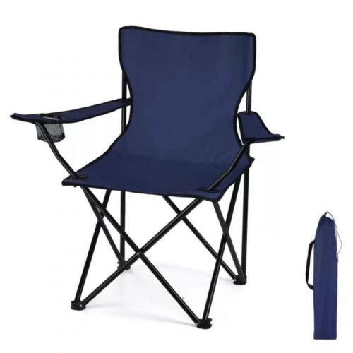 Annonce: Chaise de camping Siège de plage Fauteuil Munie d'un porte-gobelet Bleu