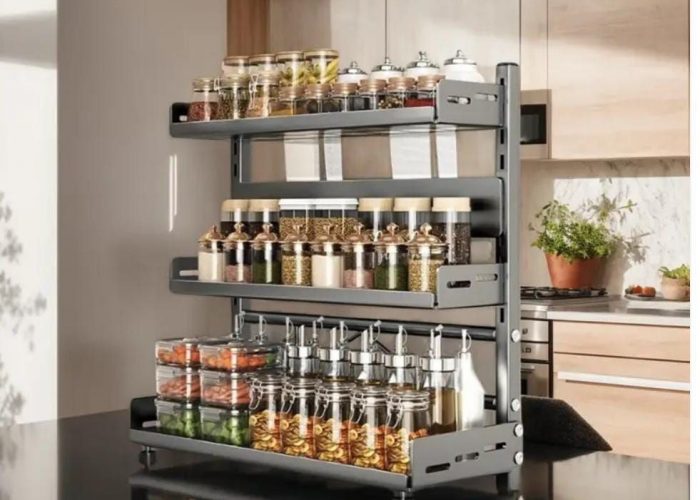 Image annonce: Étagère de rangement murale pour cuisine – 3 niveaux