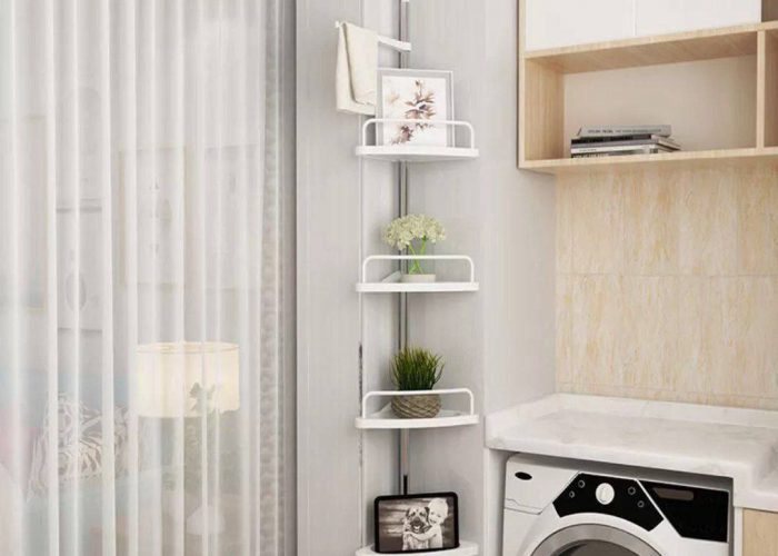Image annonce: Multi corner shelf 4tier 16kg  كوان الحمام من البلاستيك والإنوكس قابل للتمديد