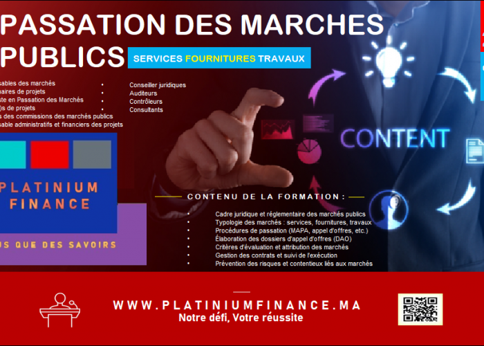 Image annonce: Formation Cadre – Passation des marchés publics, services, fournitures et travaux