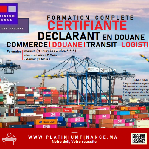 Annonce: Formation -TRANSIT-DEDOUANEMENT-DOUANE-LOGISTIQUE