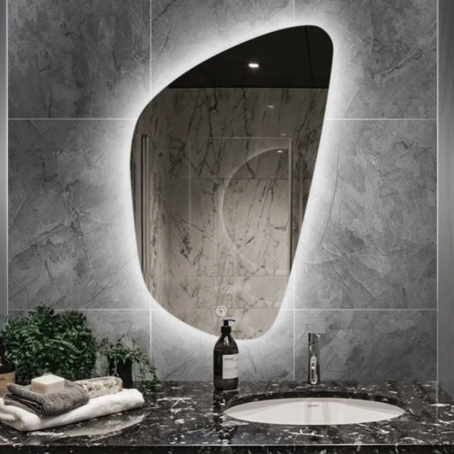 Annonce: Miroir mural de salle de bain à LED, miroir de salle de bain avec éclairage (24 x 24 pouces) (CF-854)