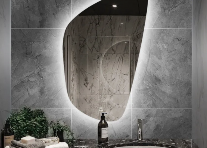 Image annonce: Miroir mural de salle de bain à LED, miroir de salle de bain avec éclairage (24 x 24 pouces) (CF-854)