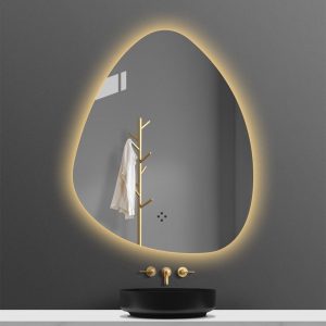 Annonce Miroir Nuvolix avec éclairage - miroir organique - miroir de salle de bain - miroir rond - miroir mural - miroir rond - 51*76CM