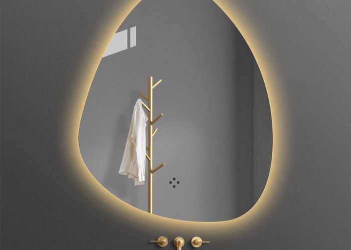 Image annonce: Miroir Nuvolix avec éclairage – miroir organique – miroir de salle de bain – miroir rond – miroir mural – miroir rond – 51*76CM