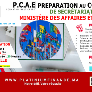 Annonce Préparation au Concours de Secrétariat d’Etat-Ministère des Affaires Étrangères