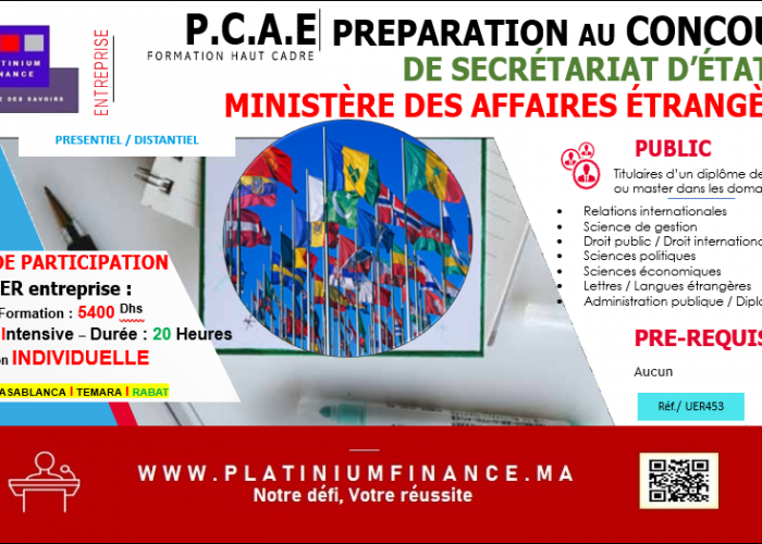 Image annonce: Préparation au Concours de Secrétariat d’Etat-Ministère des Affaires Étrangères