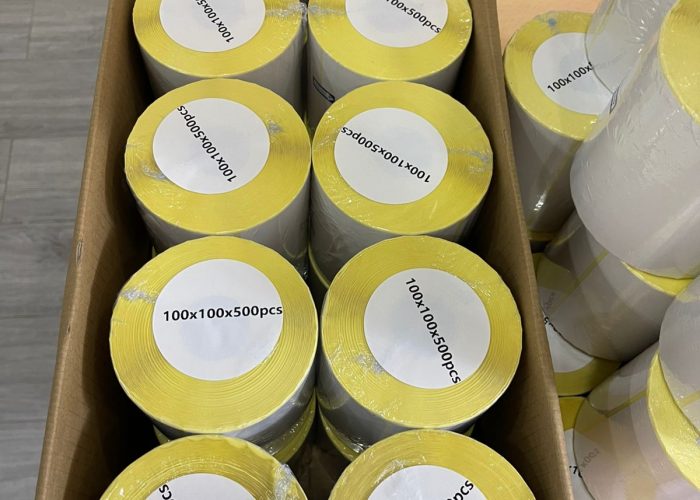 Image annonce: Rouleaux étiquettes 100×100 mm – Qualité Pro