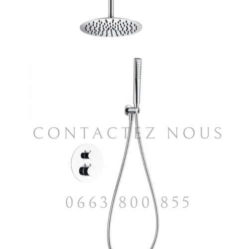 Annonce: Douche Thermostatique Encastrée Chrome – Pomme de Douche Plafond