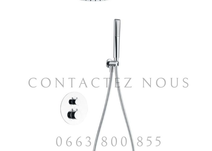 Image annonce: Douche Thermostatique Encastrée Chrome – Pomme de Douche Plafond