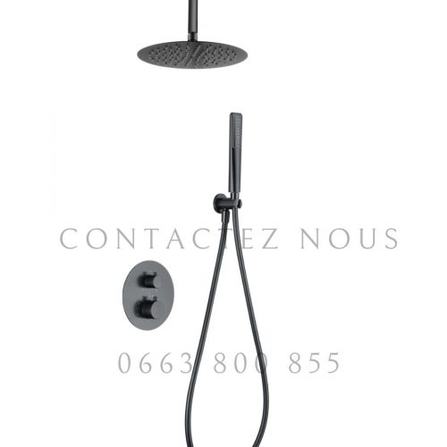 Annonce: Douche Thermostatique Encastrée Noir Gun Metal – Pomme de Tête