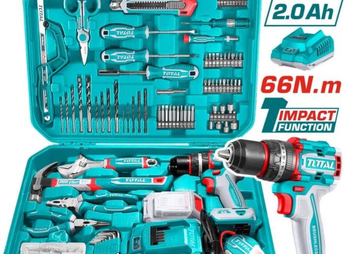 Image annonce: Coffret d&rsquo;outils 165pièces perceuse visseuse 20V