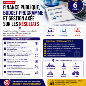 Annonce FORMATION HAUT CADRE : FINANCE PUBLIQUE – BUDGET – COMPTABILITÉ – AUDIT & CONTRÔLE DE GESTION- TRESORERIE