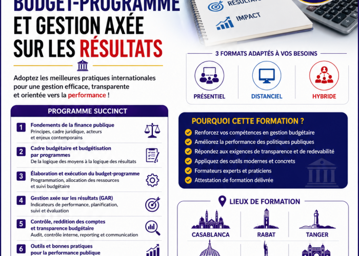 Image annonce: FORMATION HAUT CADRE : FINANCE PUBLIQUE – BUDGET – COMPTABILITÉ – AUDIT & CONTRÔLE DE GESTION- TRESORERIE