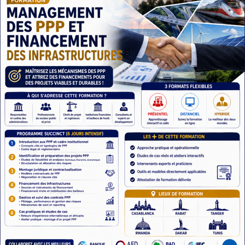 Annonce: FORMATION - MANAGEMENT DES PPP ET FINANCEMENT DES INFRASTRUCTURES