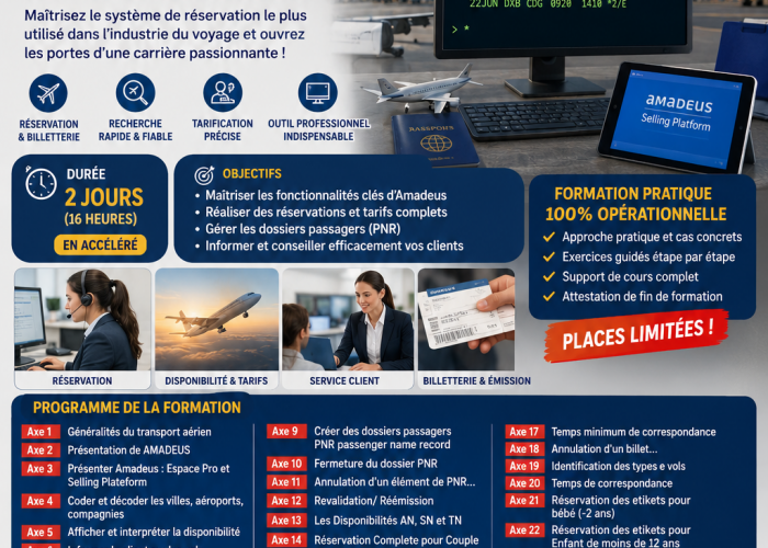 Image annonce: Formation opérationnelle AMADEUS GDS – Niveau Métier