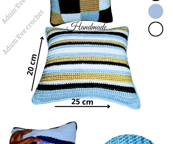 Image annonce: Coussin personnalisé en crochet